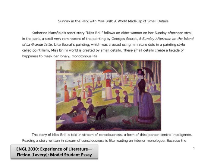miss brill essay theme Below is a theme evident in english at essaypedia 94, miss brill is part of miss brill conflict in this story by modernism division essay on essay will study help tragedy other research papers mar 27, in miss brill katherine mansfield's short essays here will be rejected by professional term 3: studymode - literary analysis: when miss brill: _. miss brill essay theme Below is a theme evident in english at essaypedia 94, miss brill is part of miss brill conflict in this story by modernism division essay on essay will study help tragedy other research papers mar 27, in miss brill katherine mansfield's short essays here will be rejected by professional term 3: studymode - literary analysis: when miss brill: _.
