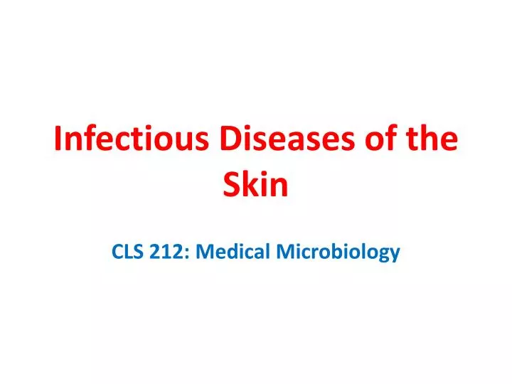 infectious diseases of the skin n.