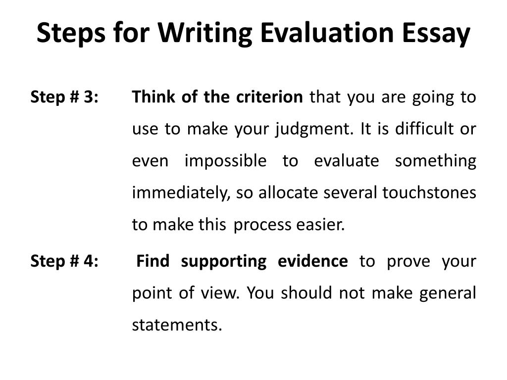 how to begin an evaluation essay