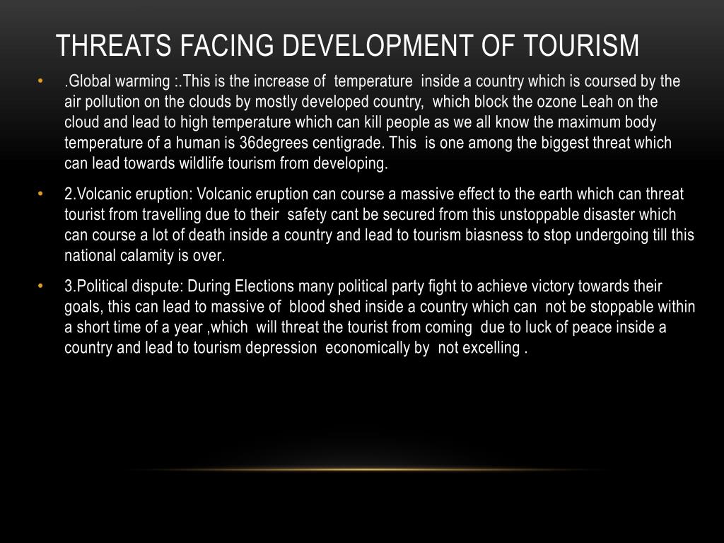 potential tourism threats