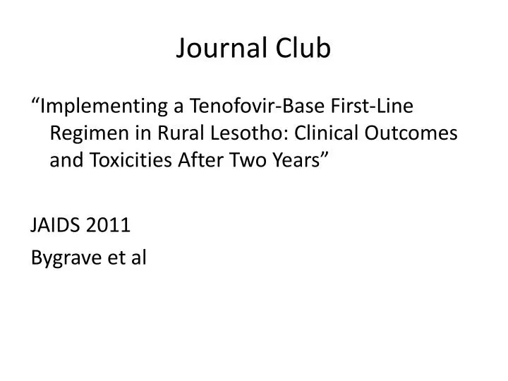 PPT Journal Club PowerPoint Presentation, free download ID2159474