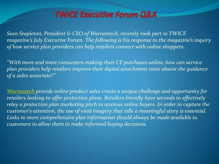 twice executive forum q a n.