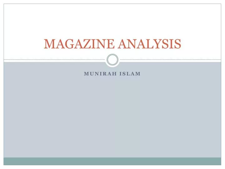 magazine analysis n.