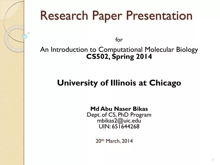 presentation of the research paper