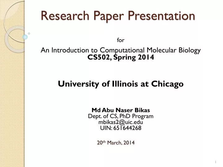 sample powerpoint presentation of research paper