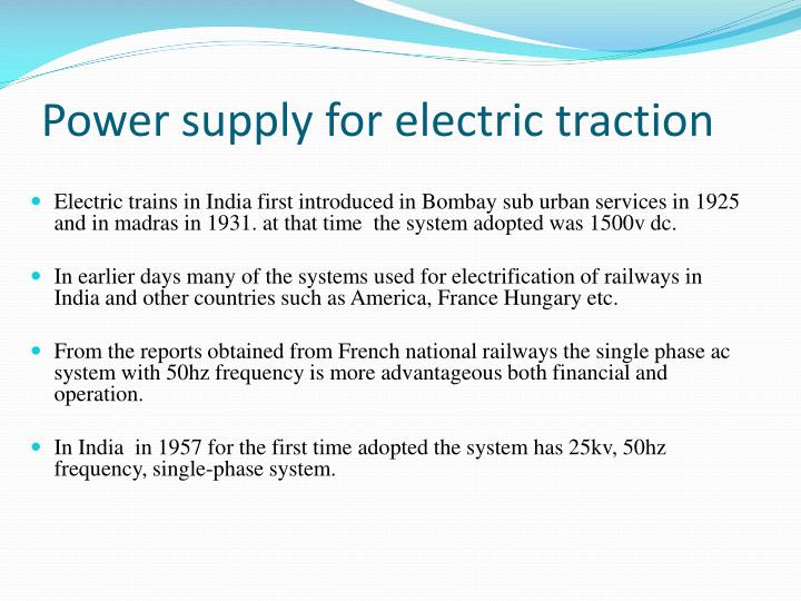 PPT ELECTRIC TRACTION SYSTEM PowerPoint Presentation ID2160922