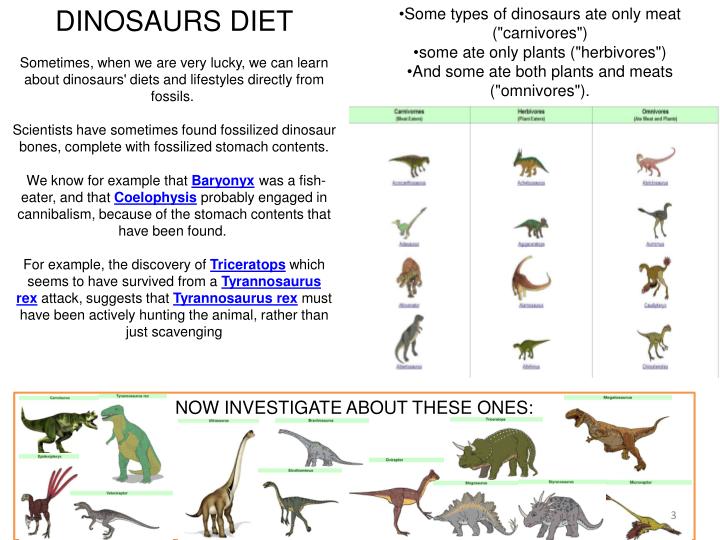 omnivores dinosaurs list