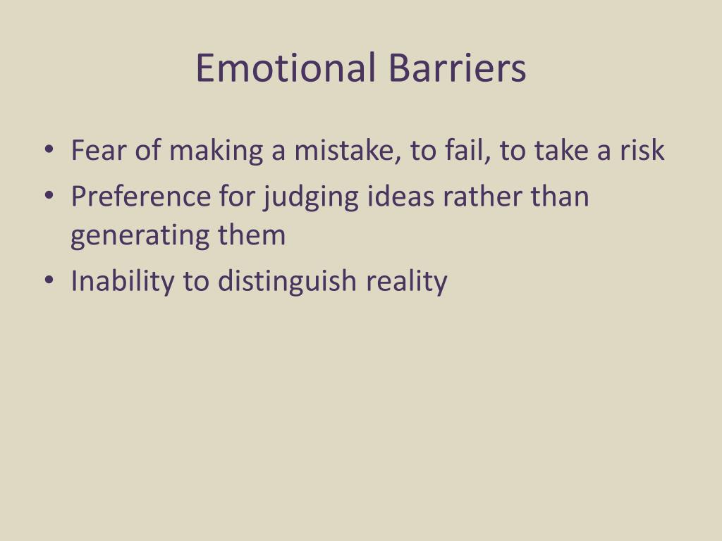 problem solving emotional barriers