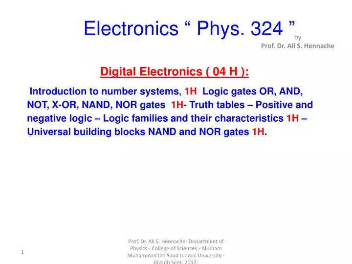 electronics phys 324 n.