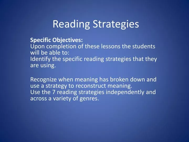 reading strategies powerpoint presentations