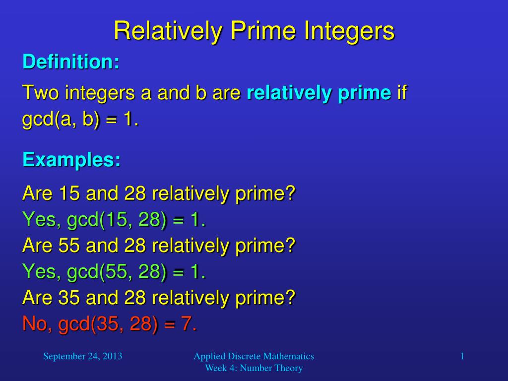 PPT - Relatively Prime Integers PowerPoint Presentation, free download -  ID:2165738