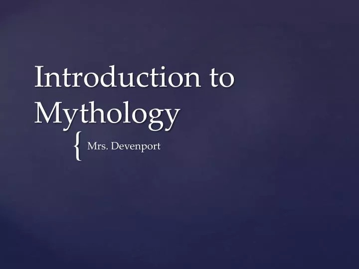 introduction to mythology n.