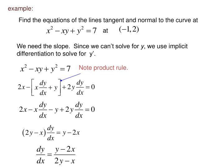 PPT - Implicit Differentiation PowerPoint Presentation - ID:2166136