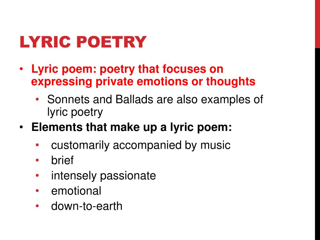 What Is Lyric Poetry Example - slide share