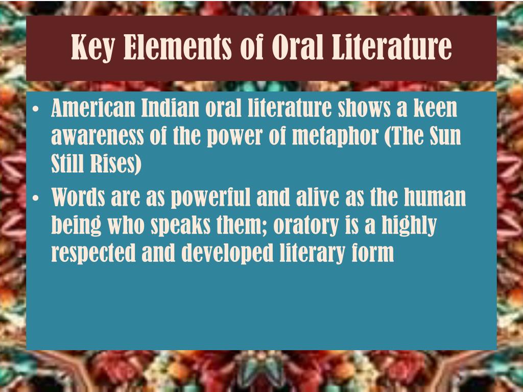 what are the categories of oral literature