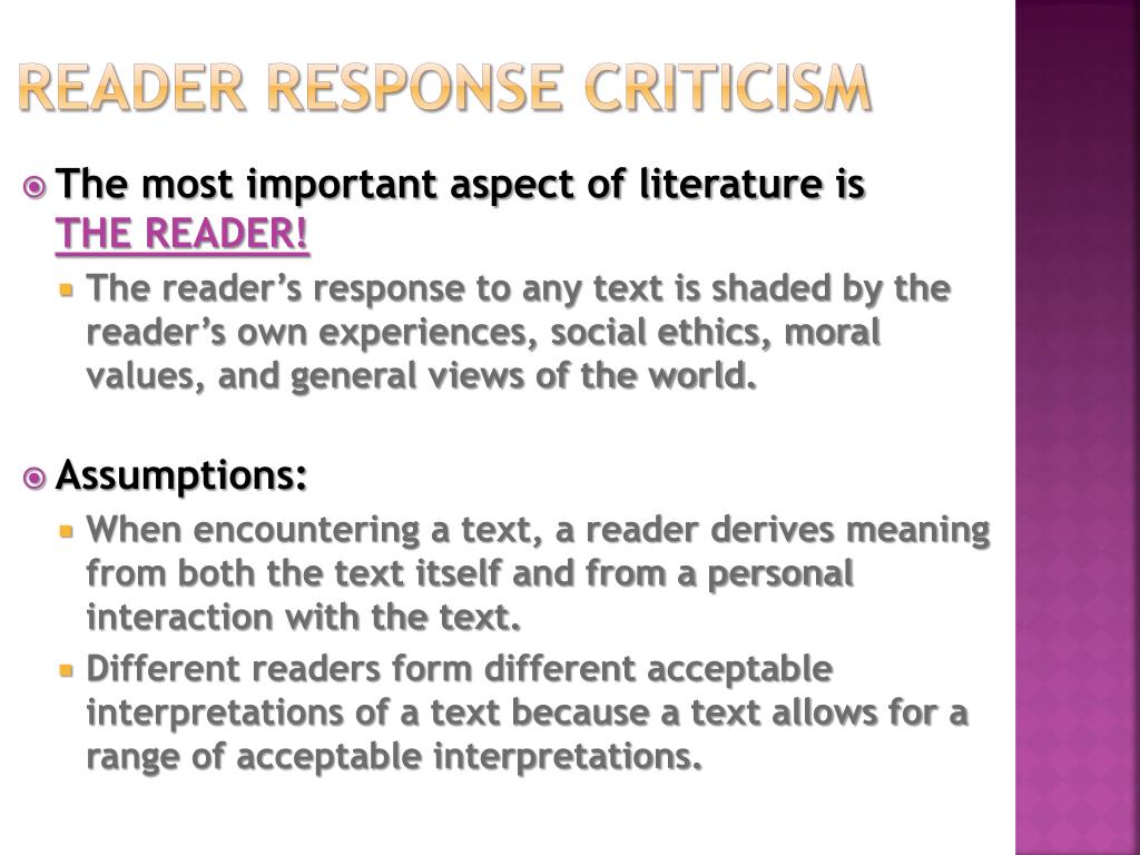 reader response criticism presentation
