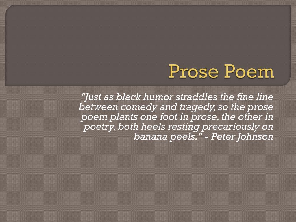 essay on prose poem