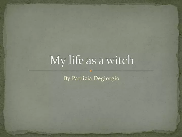 my life as a witch n.