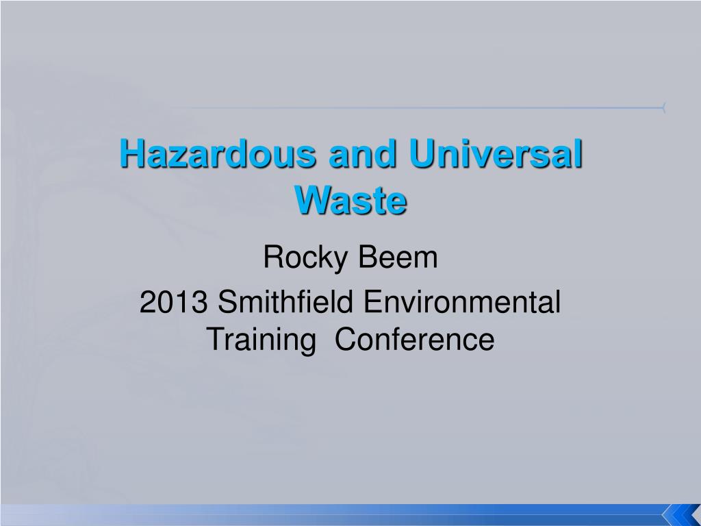 Ppt Hazardous And Universal Waste Powerpoint Presentation Free