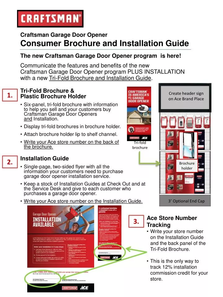 Ppt Craftsman Garage Door Opener Consumer Brochure And