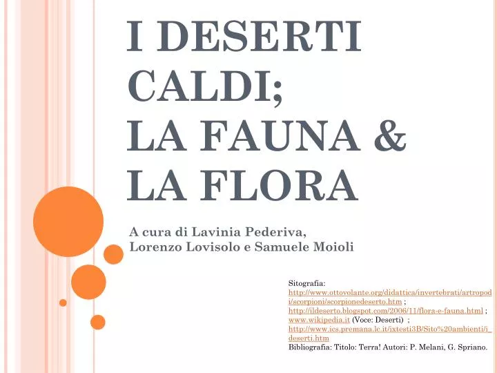 PPT - I DESERTI CALDI; LA FAUNA & LA FLORA PowerPoint Presentation - ID ...