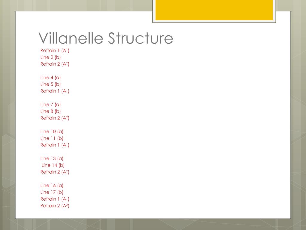 villanelle structure