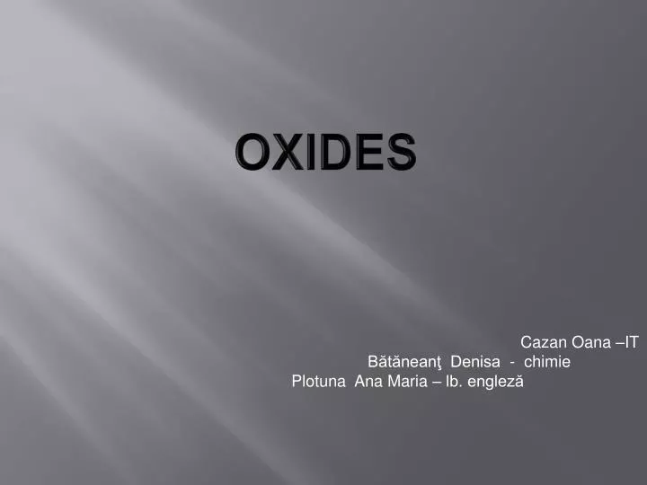 PPT - OXIDES PowerPoint Presentation, free download - ID:2169964