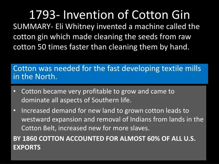 1793 invention of cotton gin n.