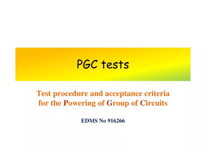 pgc tests n.