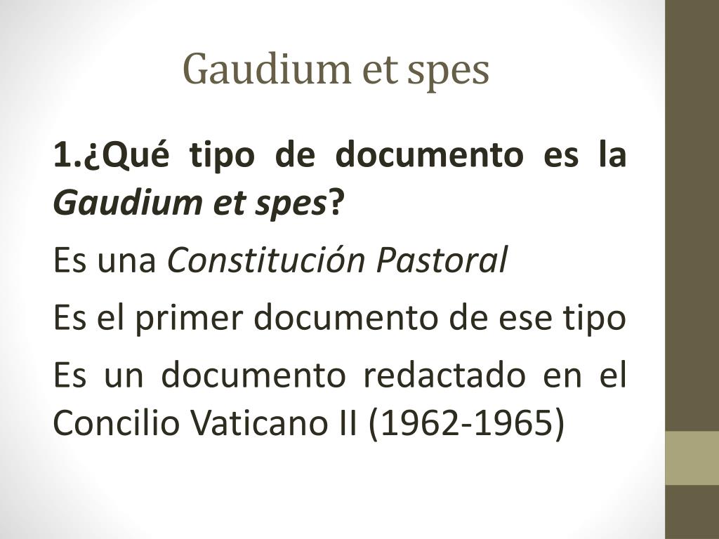 SIGNIFICADO DE LA GAUDIUM ET SPES Y MISIÓN