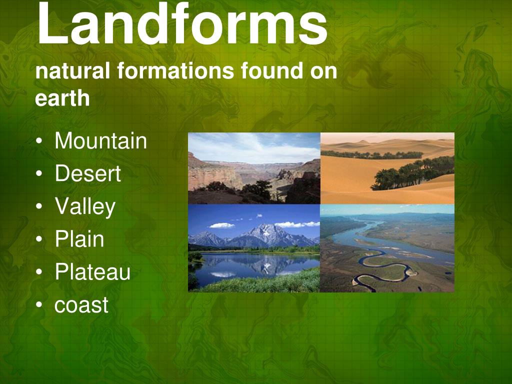 presentation on landforms of the earth