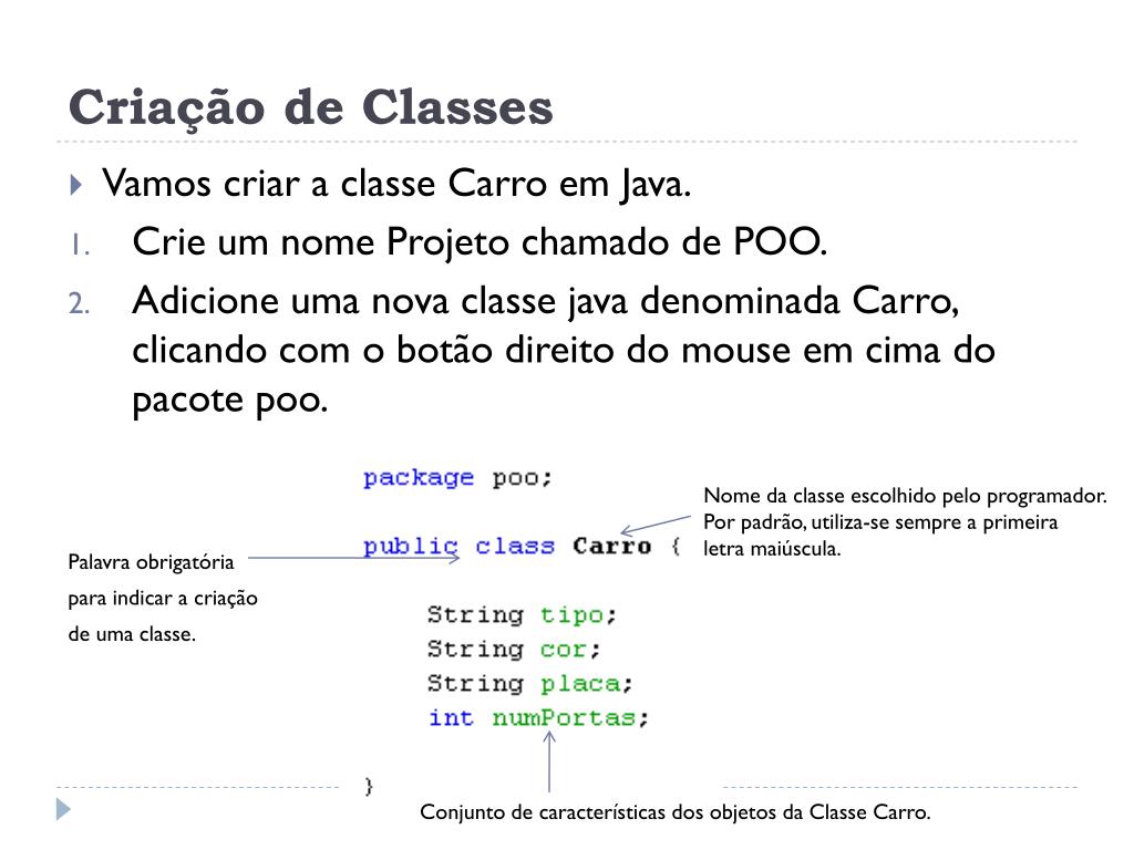 Programação Orientada à Objetos - ppt carregar