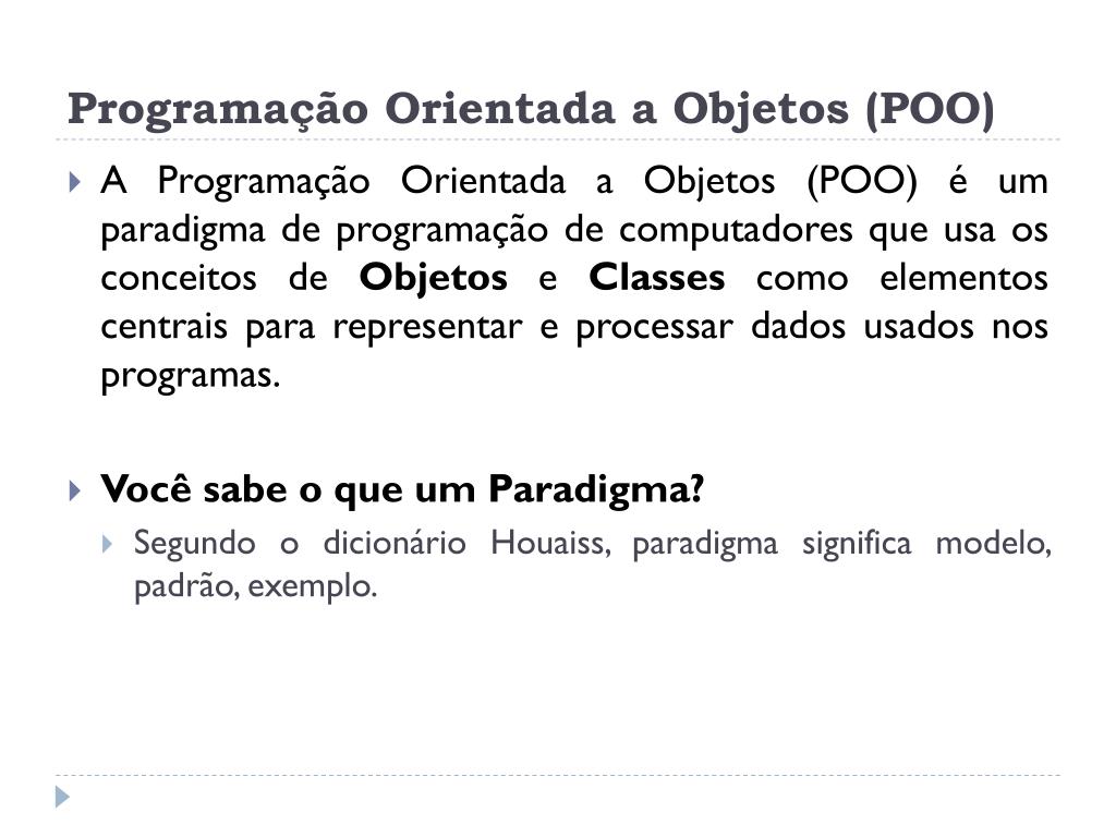 Programação Orientada a Objetos - ppt carregar