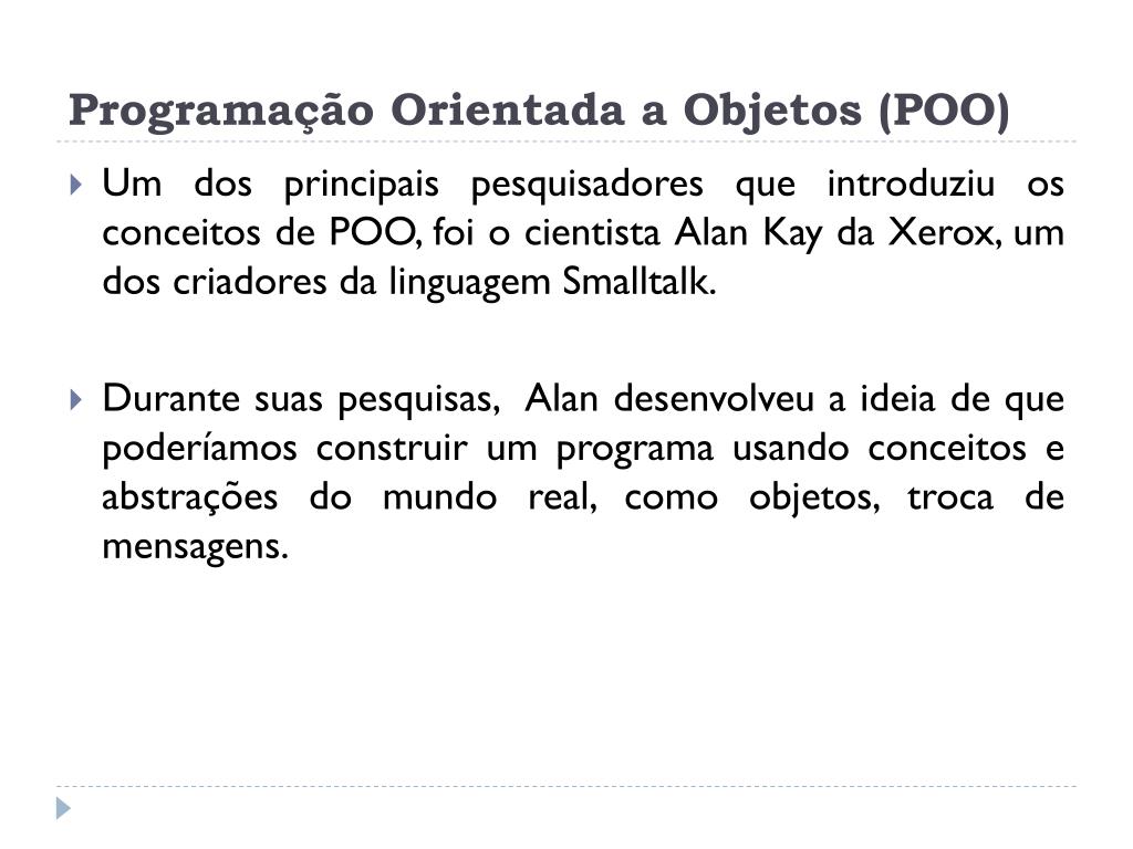 Programação Orientada à Objetos - ppt carregar