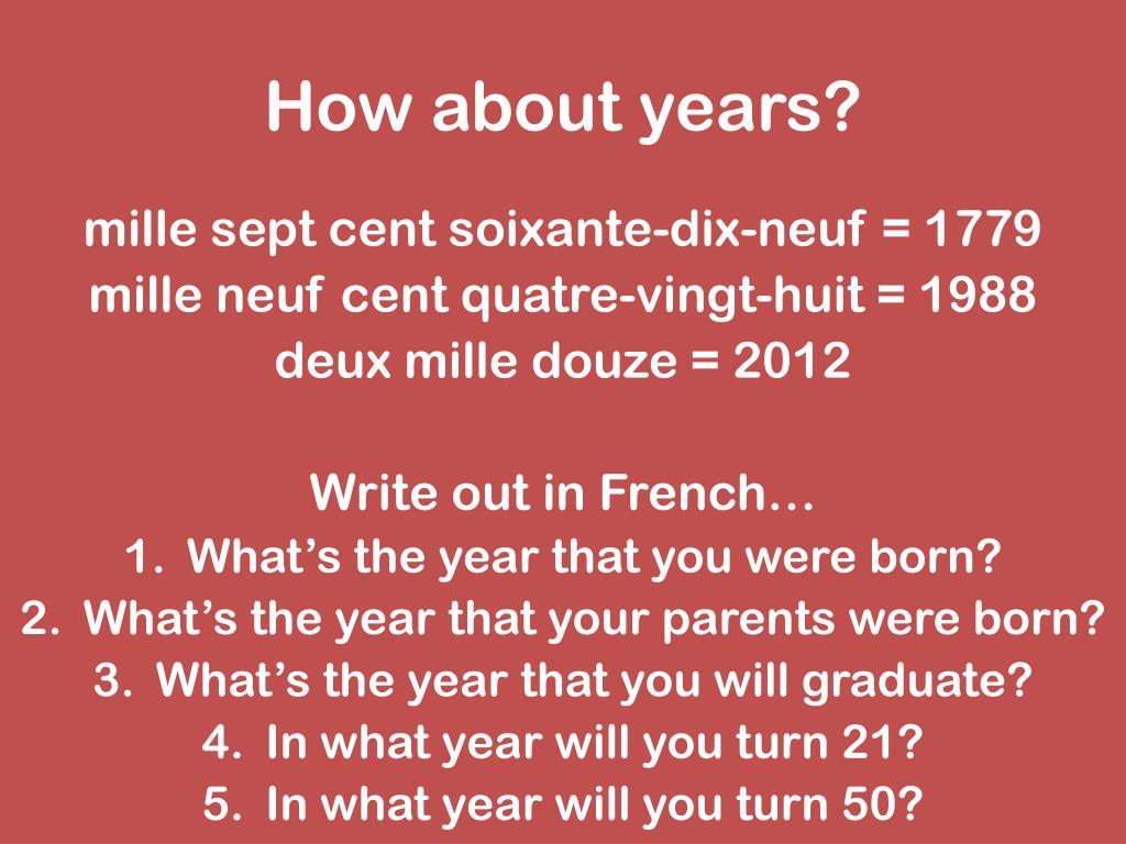 PPT - French Numbers 23-23! PowerPoint Presentation, free