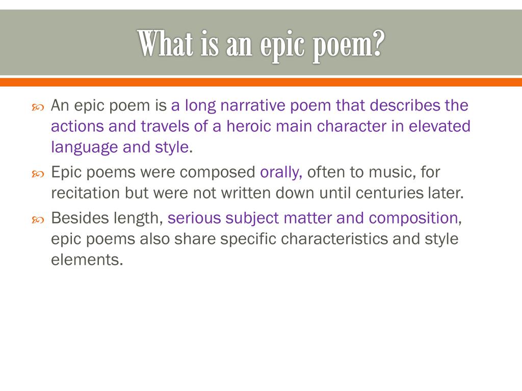 PPT Epic Poetry PowerPoint Presentation Free Download ID 2172802