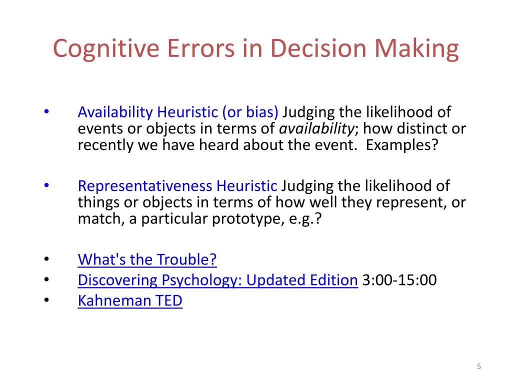 cognitive errors in decision making ignou assignment