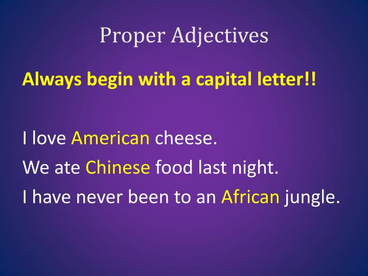 what is a proper adjective what is a proper adjective