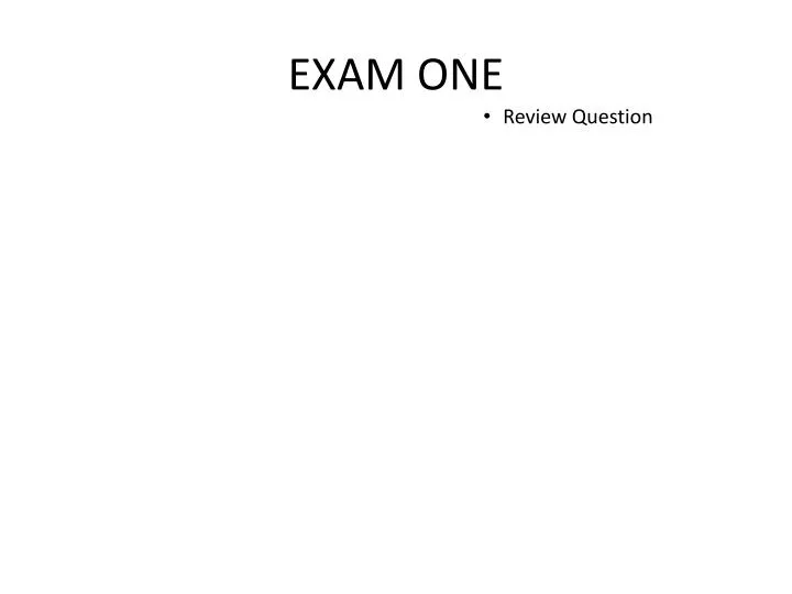 exam one n.