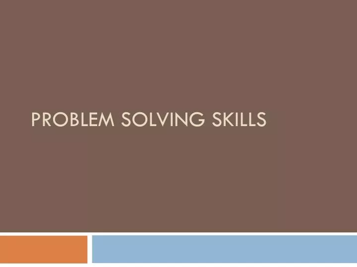 problem solving skills ppt free download