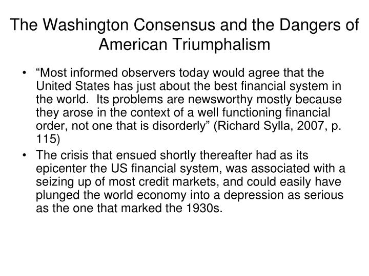 the washington and post washington consensus Following thirty years of washington consensus policies, the new millennium saw latin america adopt a wide range of new economic and social development policies that were leftist-oriented. the washington and post washington consensus Following thirty years of washington consensus policies, the new millennium saw latin america adopt a wide range of new economic and social development policies that were leftist-oriented.