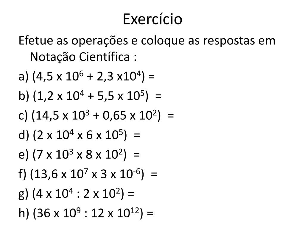 EREMCC 1°A: Operações com notação cientifica.