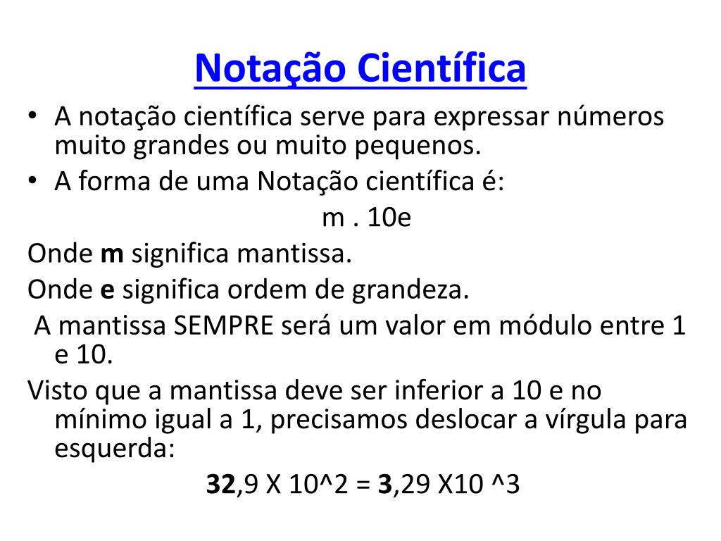 Como mudar de posição a vírgula na notação científica - Estudo Kids