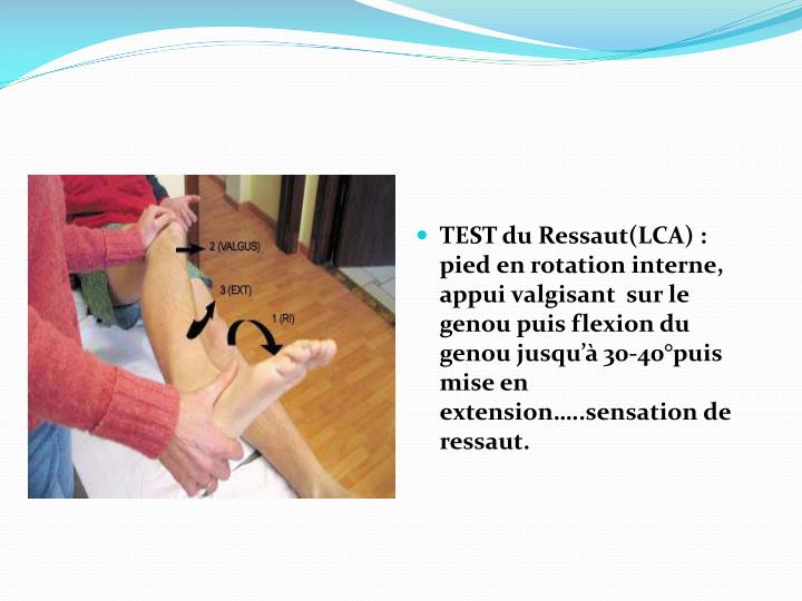 PPT - EXAMEN CLINIQUE DU GENOU Docteur Alain MOUTET (Marseille