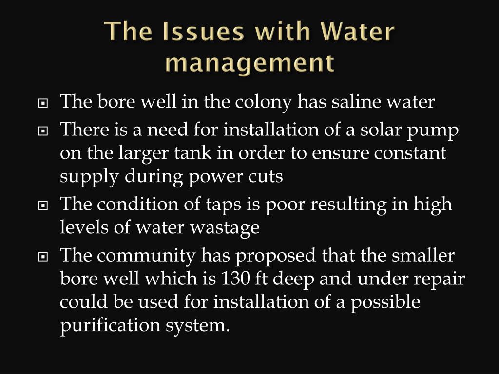 Water Management System - Potential and Challenges