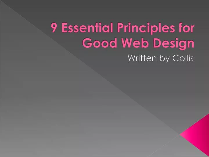 9 essential principles for good web design n.