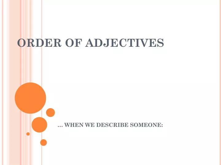 order of adjectives n.