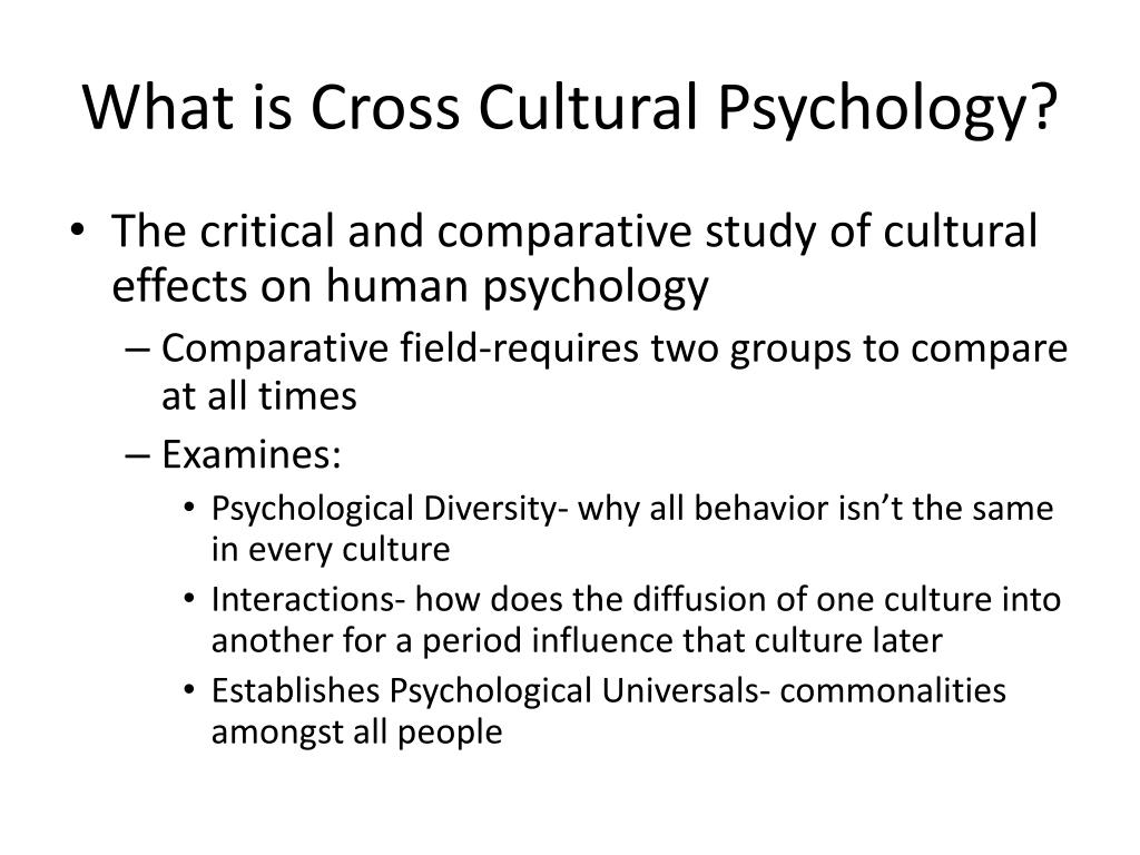 PPT Understanding CrossCultural Psychology PowerPoint Presentation