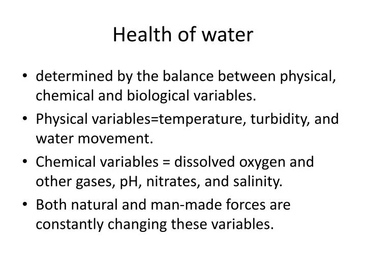 health of water n.