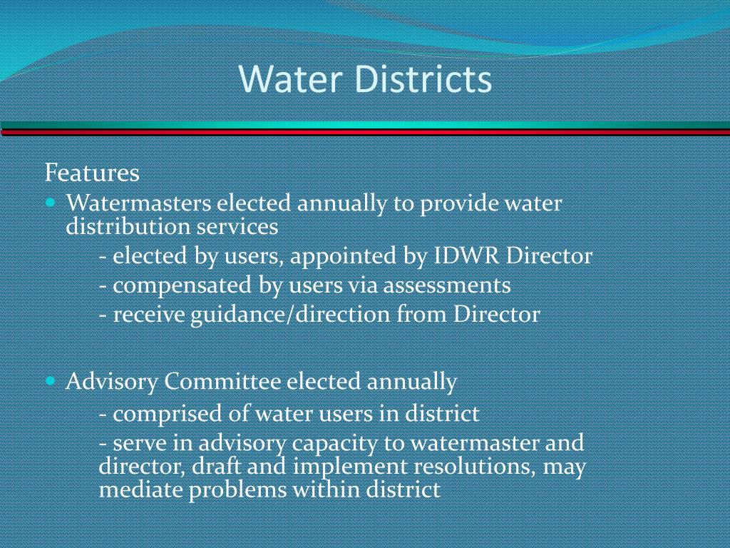PPT Water Measurement District for Ground Water Rights in the Upper
